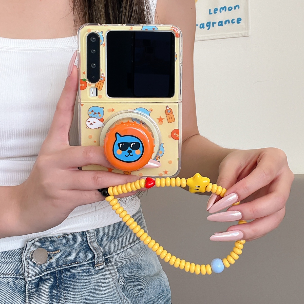 简约可爱酷儿星星饮料瓶盖手机壳