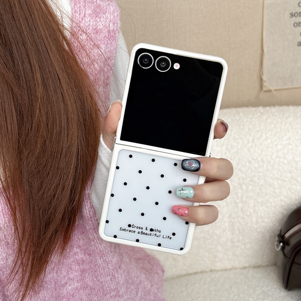 简约透明黑波点适用三星zflip7