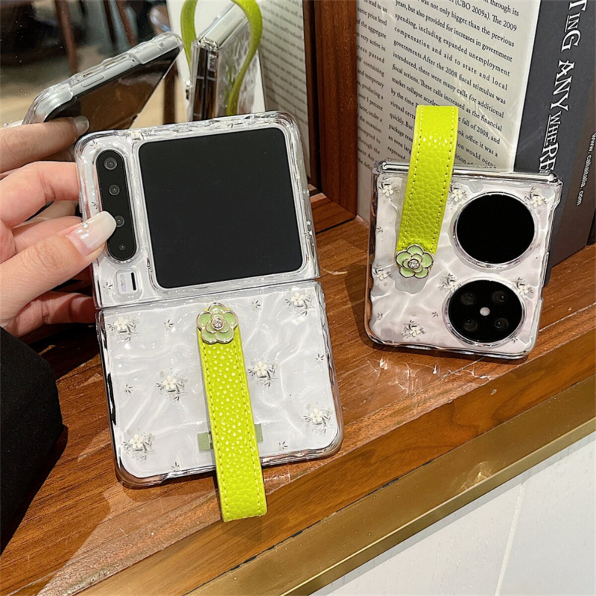 华为pura70手机壳新款翻盖水波纹