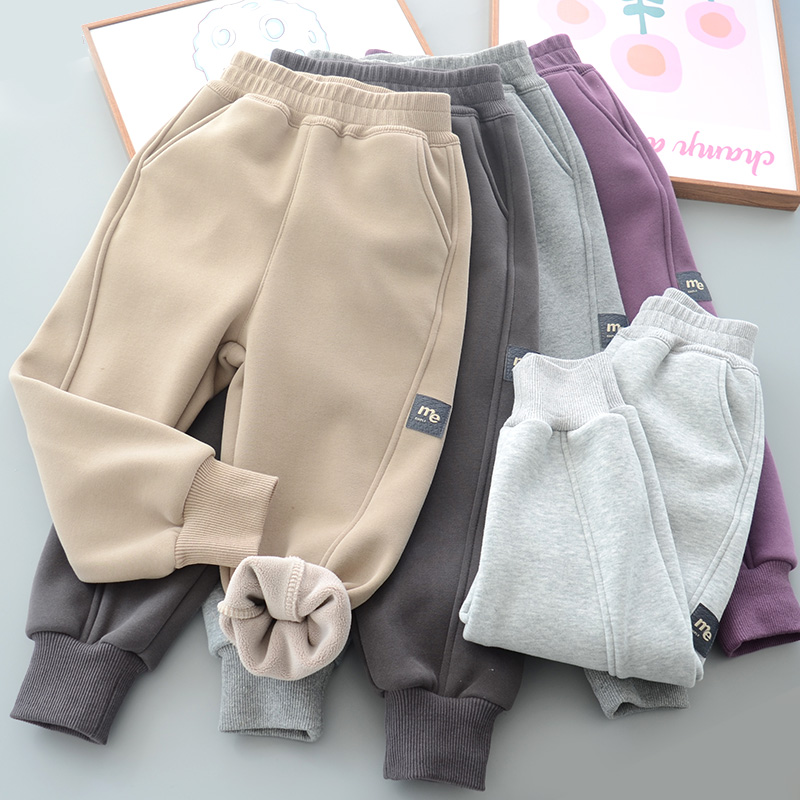 男童女童奥利绒加厚保暖裤子