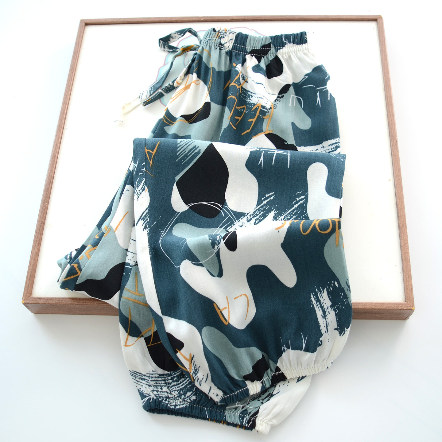 儿童夏季薄卡通防蚊裤 男女童人棉沙滩裤 中大童绵绸舒适透气长裤