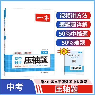 2024一本初中数学压轴题 九年级全一册初中数学几何模型函数等压轴题一题多解法学霸解题辅助线专项训练中考必刷题型