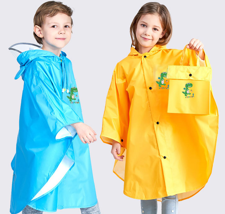 儿童雨衣定制幼儿园男女童自行车中小学生雨披定做LOGO书包位斗篷
