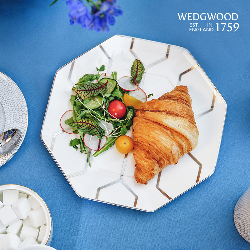 WEDGWOOD威基伍德白金几何23cm八角盘异形盘骨瓷盘子欧式餐具餐盘,餐饮具,盘,淘宝优惠券,粉丝福利购,淘宝优惠卷