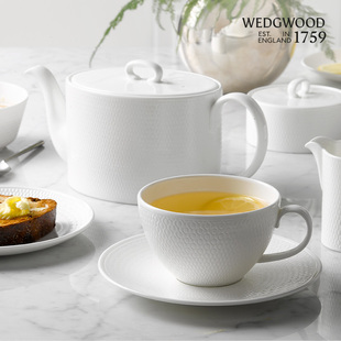 WEDGWOOD威基伍德几何1壶2杯2碟骨瓷咖啡壶杯碟下午茶套装 乔迁礼