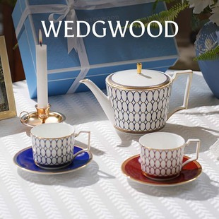 WEDGWOOD威基伍德金粉年华1壶2杯2碟骨瓷茶具套装 咖啡杯乔迁礼