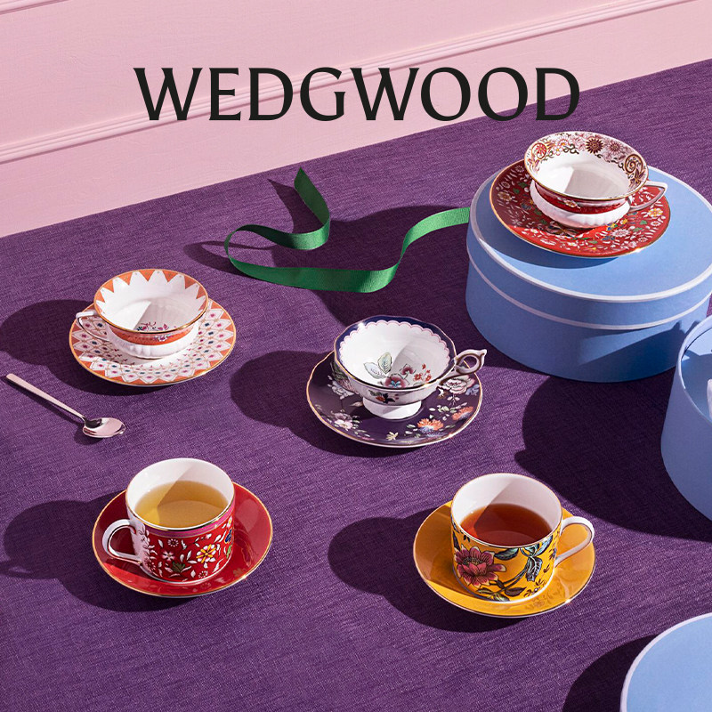 WEDGWOOD威基伍德漫游美境茶杯碟小奢华骨瓷咖啡杯碟生日礼物