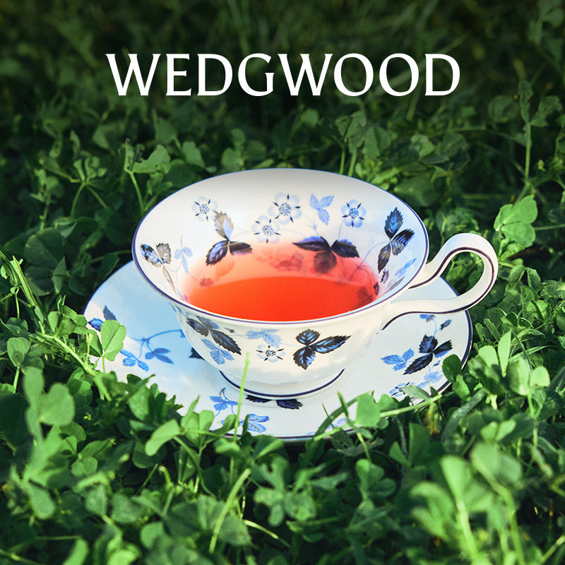 WEDGWOOD威基伍德野草莓墨蓝花茶杯碟咖啡杯下午茶具礼盒送礼
