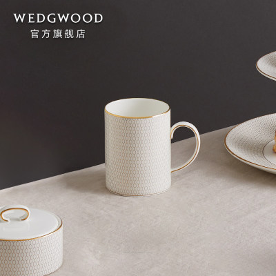 WEDGWOOD骨瓷杯子金色几何马克杯