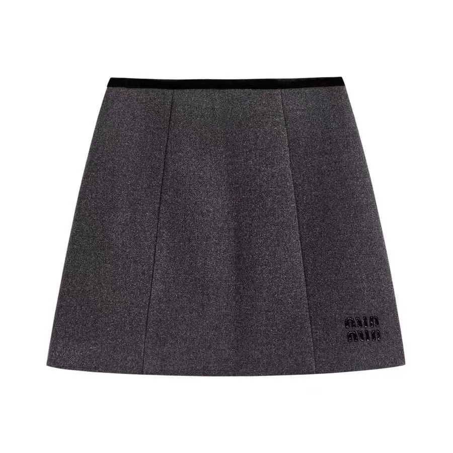 【小四专享】时尚高腰字母刺绣百搭显瘦防走光a字包臀半身裙3053