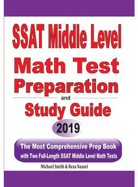 预售 按需印刷SSAT Middle Level Math Test Preparation and Study Guide