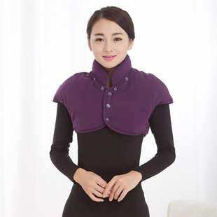 秋冬季 加厚护肩中老年睡觉防寒紫色马甲男女夹棉保暖后颈椎坎肩衣