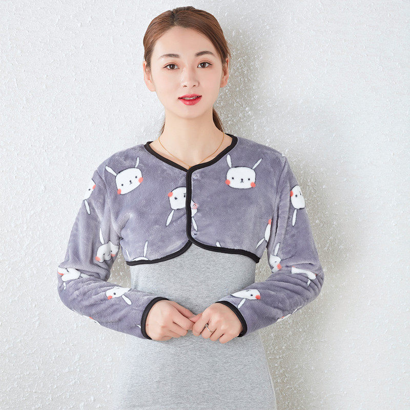 秋冬季加绒防寒坎肩法兰绒长袖护肩膀睡觉保暖披肩防冻女士月子服,居家日用,护膝/护腰/护肩/护颈,淘宝优惠券,粉丝福利购,淘宝优惠卷