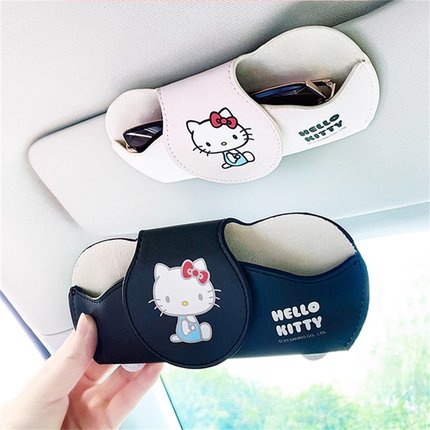 Kitty车载眼镜夹遮阳板收纳神器车载墨镜盒汽车多功能眼睛夹子女