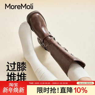 堆堆棉袜过膝小腿袜配长筒靴 爆款 白色袜子女秋冬季 长筒袜2025新款