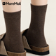 纯棉无骨袜咖色中筒袜诸暨女士全棉月子长袜 秋冬季 勃肯鞋 袜子女款