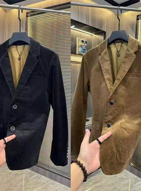 百搭标准常规棕色2025新款西服