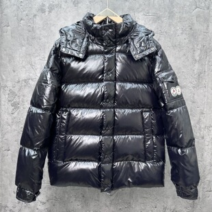 2025新款羽绒服男女同款纯色连帽拉链短上衣外套经典款亮面羽绒服