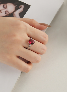 原创设计经典女戒指空托开口调节