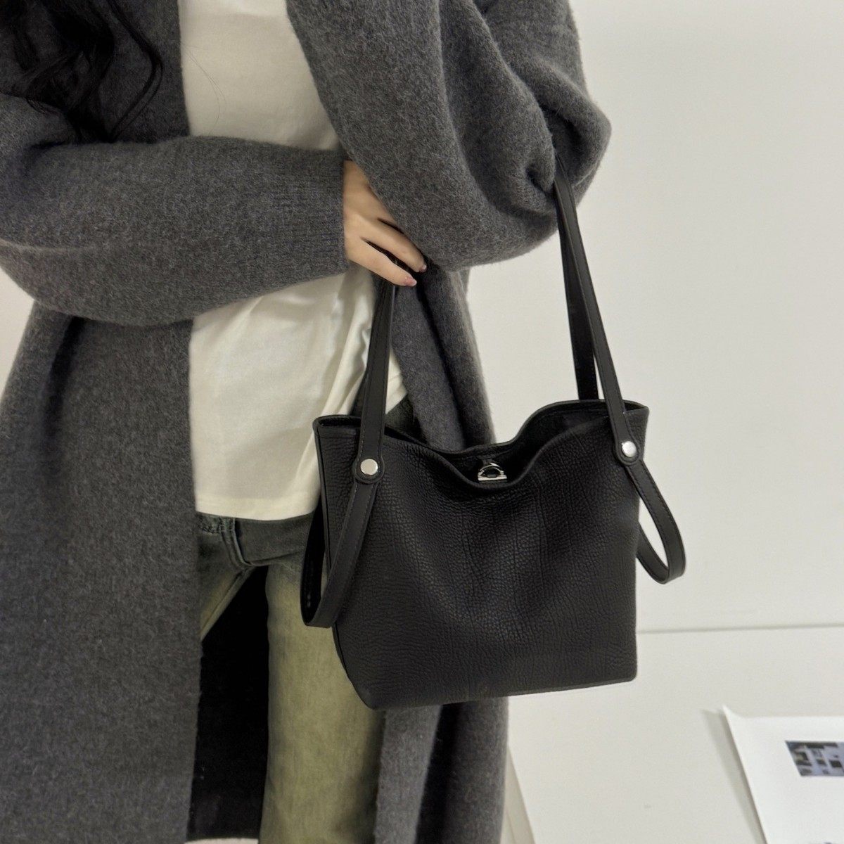 头层牛皮菜篮子大容量水桶包洋气托特包通勤单肩斜挎包真皮女包包,箱包皮具/热销女包/男包,水桶包,淘宝优惠券,粉丝福利购,淘宝优惠卷