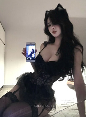 SLOWBURN 蕾丝芭比性感小胸聚拢带胸垫纯欲吊带辣妹睡裙套装睡衣