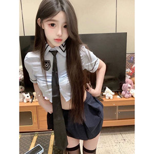 SALTCRUSH 元气辣妹学姐性感纯欲学院风JK制服百褶裙角色扮演套装