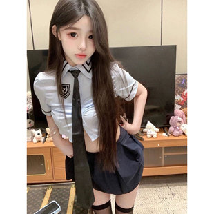 SALTCRUSH 元气辣妹学姐性感纯欲学院风JK制服百褶裙角色扮演套装