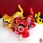 纯手工婴儿布老虎单头虎民间工艺品宝宝满月百天生日抓周结婚礼物