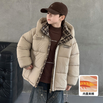 男童冬装羽绒棉服2025中长款外套