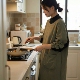 新款 防污做饭围腰餐饮家务 罩衣女家用厨房围裙日式 工装 防泼水长袖