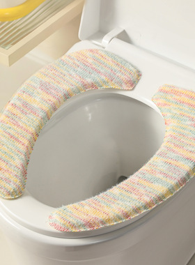 马桶坐垫粘贴式冬季加厚家用坐便器垫子针织可水洗新款马桶坐垫