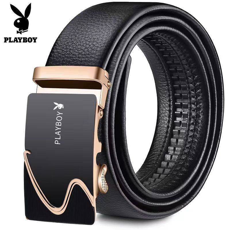 Playboys' leather belts. Auto-button belts.