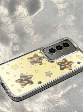 黄色星星opporeno11手机壳reno10pro新款9镜面8防摔7se男女款oppoa55a56a58a72a93a97a2pro套oppofindx7pro