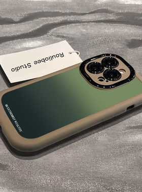 绿色晕染适用opporeno12手机壳reno11新款10pro+男5k4se3女款8r15情侣7reno6oppor17oppok9s套k12k11x