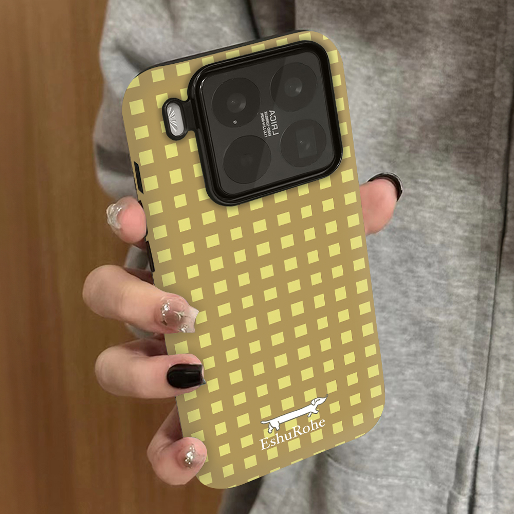 格子小狗适用小米17手机壳15新款14ultra13男12x女款11红米k90k80k60k50k70e至尊版note15pro+turbo4套civi3