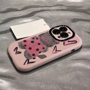 波点猫咪适用苹果16手机壳iPhone15Promax新款14硅胶13Pro软壳xsmax防摔iPhonexr男16plus女款78plus情侣se