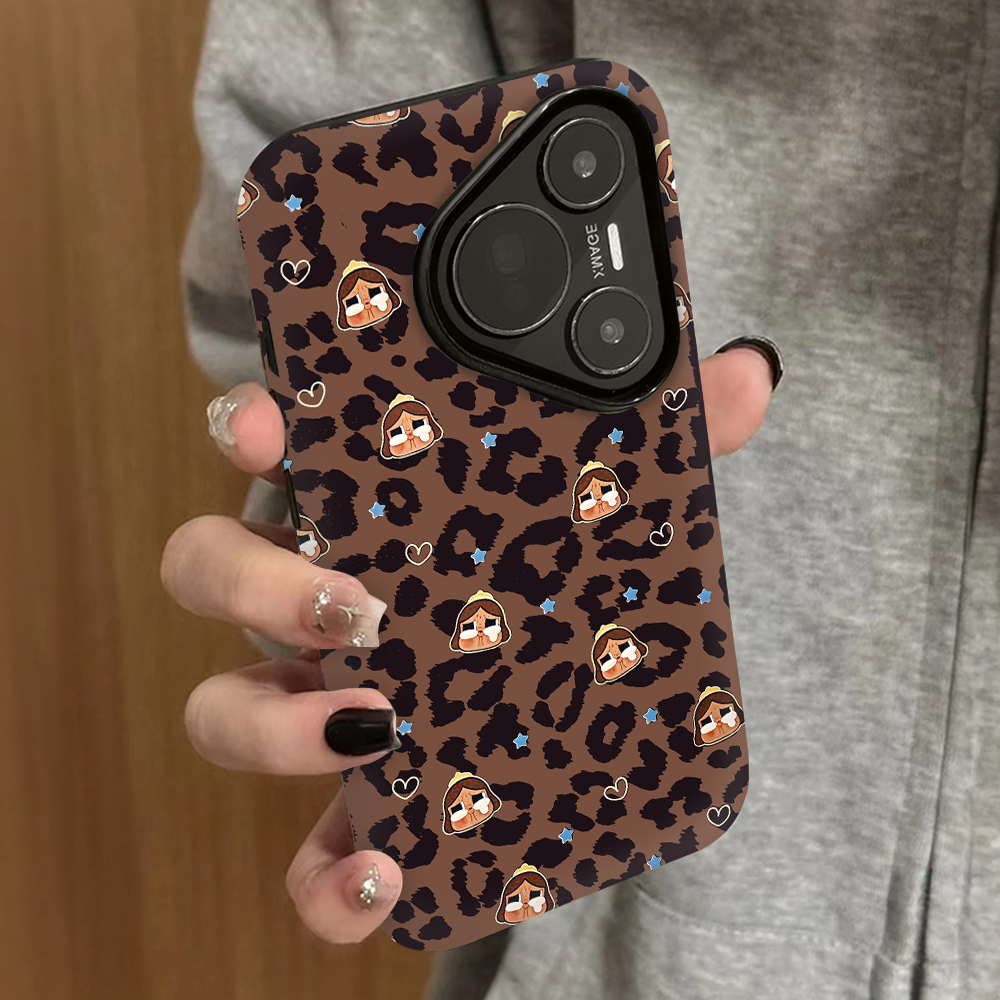 秋冬豹纹适用华为pura80ultra手机壳p60新款pura70pro+防摔p50e男p40por女款p70至尊版情侣畅享70pro保护套