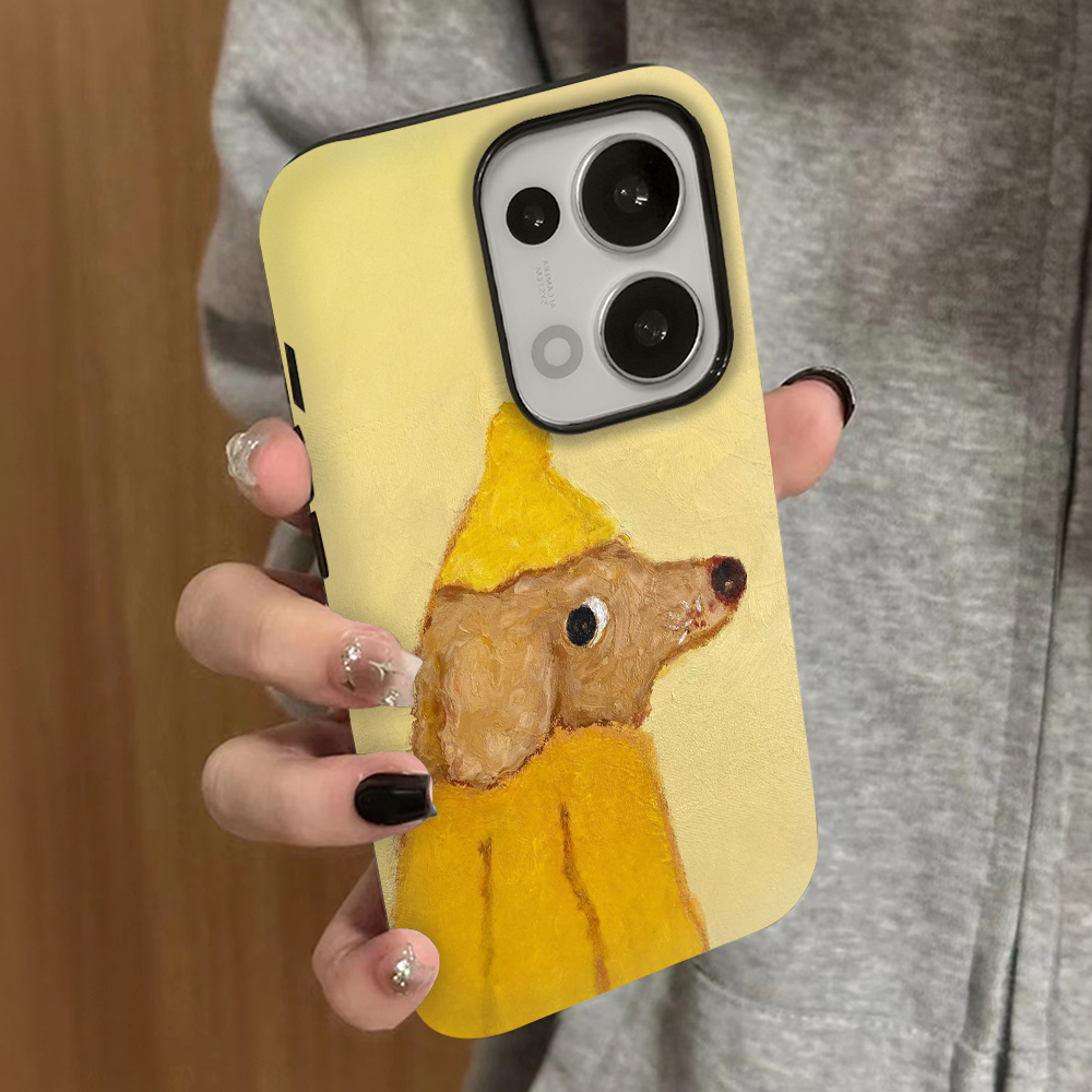 黄衣小狗适用opporeno14手机壳reno13新款12oppofindx9pro+x8ultra11男10女款7情侣4oppoa5a3a97a96a58套a6gt