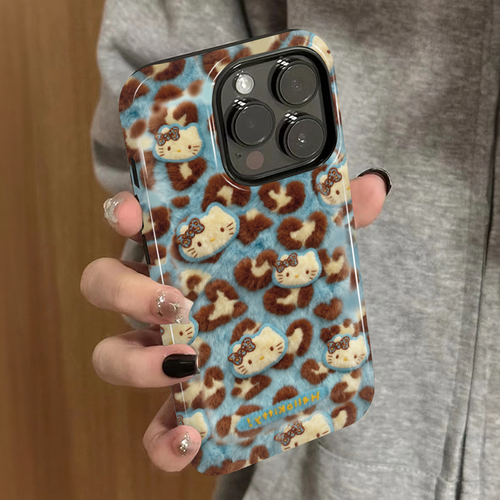 蓝豹纹kt适用苹果16promax手机壳iPhone17pro新款15plus防摔14菲林13男12xsmax女款11xr情侣3se2外壳7套8plus