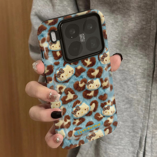 蓝豹纹kt适用小米17手机壳15新款14ultra13男12x女款11红米k90k80k60k50k70e至尊版note15pro+turbo4套civi3