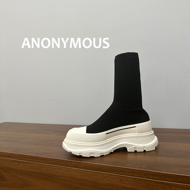 [ANONYM] THIS LOVE FOREIGN LOOK THIN AGE REDUCTION FLAT CASUAL SOCK BOOTS THICK-SOLED ELASTIC BOOTS TIDE BOOTS