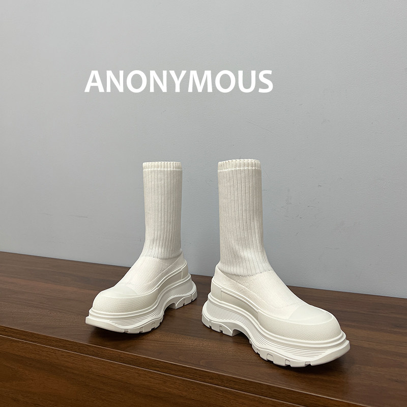 [ANONYM] THIS LOVE FOREIGN LOOK THIN AGE REDUCTION FLAT CASUAL SOCK BOOTS THICK-SOLED ELASTIC BOOTS TIDE BOOTS