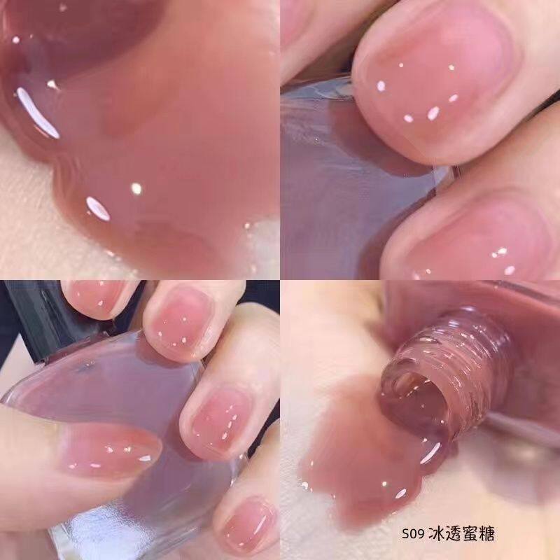 跨境冰透果冻系指甲油免烤不可剥不掉色持久显白流行色油性