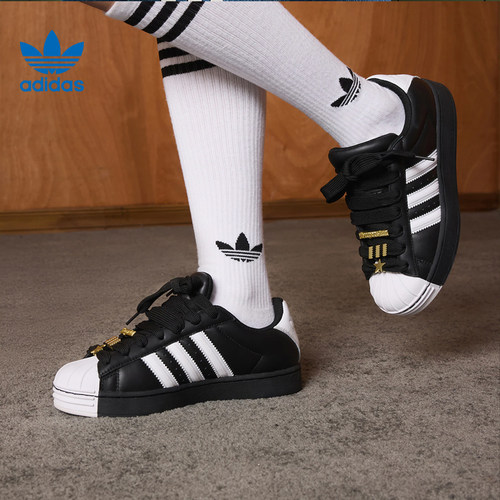 adidas阿迪达斯三叶草女鞋SUPERSTAR ST运动鞋休闲鞋JR7444