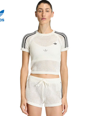 adidas阿迪达斯三叶草女子运动休闲短袖T恤KE0200