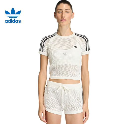 adidas阿迪达斯三叶草女子运动休闲短袖T恤KE0200