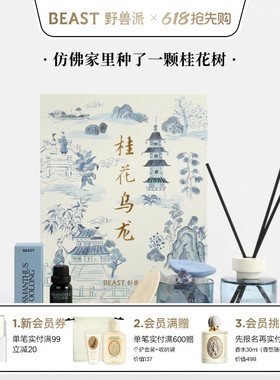 【618抢先购】野兽派小温暖礼盒桂花乌龙香薰无火香氛晶石散香器