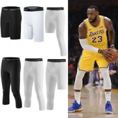 高弹速干跑步七分健身压缩训练运动打底裤 篮球紧身短裤 男五分内裤