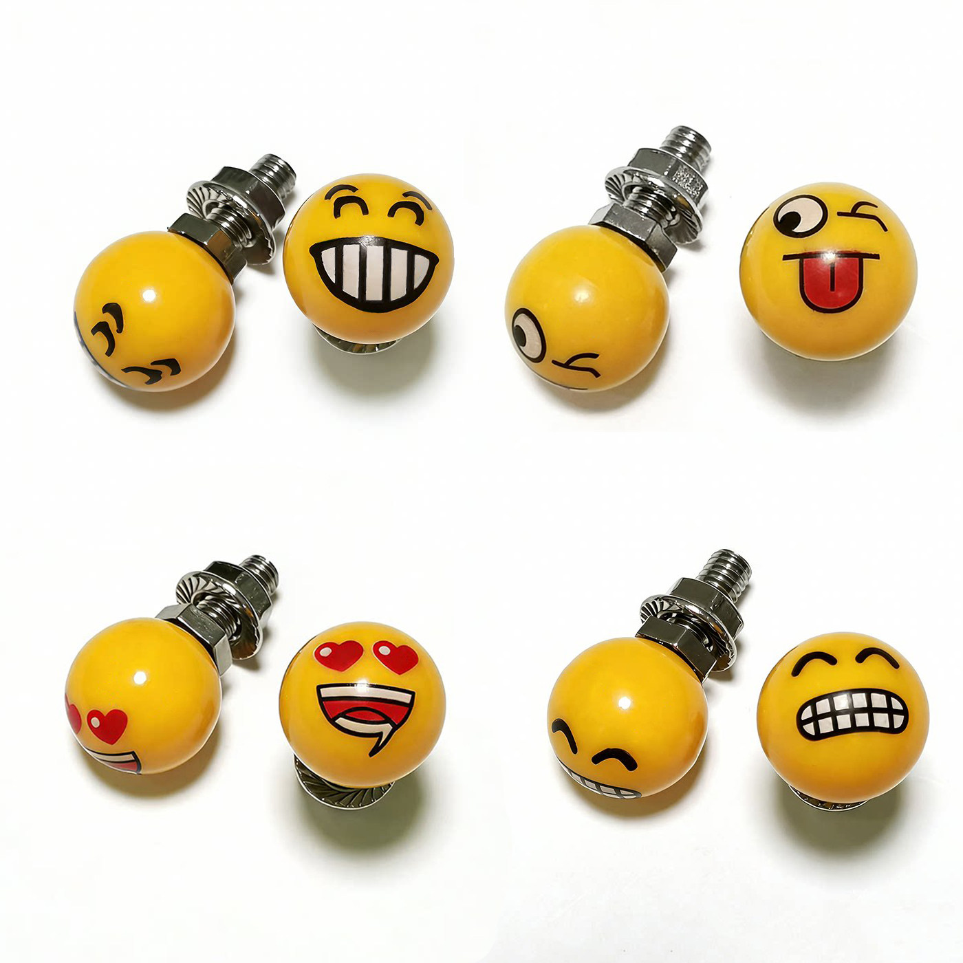 电动车摩托车车牌装饰螺丝 Emoji 表情个性改装螺丝通用牌照固定