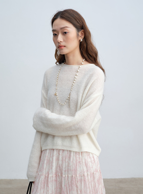 张小某 梨形显瘦定制 圆领长袖马海毛毛衣 1CW02M2637